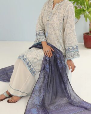 JA005
ALMIRAH 
OFF WHITE LAWN 3 PIECE STITCHED