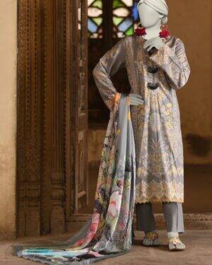 J0021
Junaid Jamshed GREY LAWN PRINTED 3PC