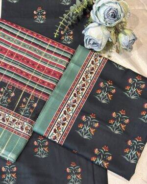 A026
Binsaeed 3pc Digital printed Lawn