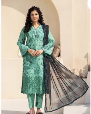 EL031 Ellena 3Pc Stitched Embroidered Suit