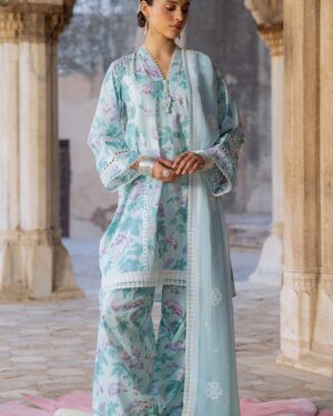 CR030 Cross Stitch Premium 3Pc Unstitched Embroidered Lawn Suit.