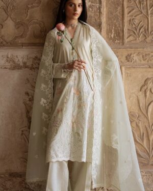 CR033 Cross Stitch Premium 3Pc Unstitched Embroidered Lawn Suit