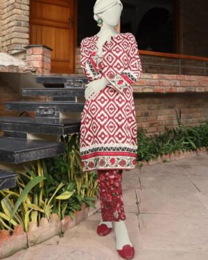 J057
Junaid Jamshed BROWN TEXTURED 2PC STITCHED