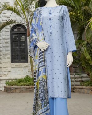 J059
Junaid Jamshed Sky blue flora