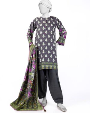 J060
Junaid jamshed GREY KHADDAR PRINTED 3PC STITCHED