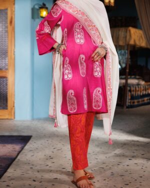 JA016
Almirah Pink Cotton Dobby 3 Piece Stitched