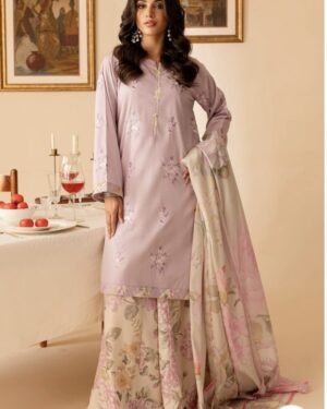 MN07 3Pc Embroidered Ready-to-wear Suit with Silk Dupatta