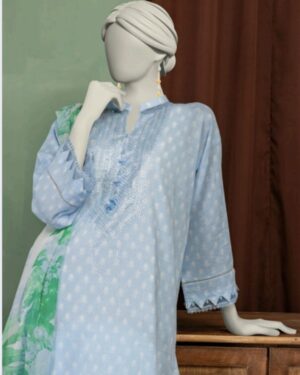 JL10 Junaid Jamshed 3Pc Unstitched Suit; Embroidered