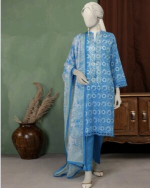 JL10 Junaid Jamshed 3Pc Unstitched Suit; Embroidered