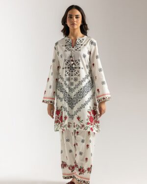 *ET72 Ethnc 2Pc Stitched Printed Suit