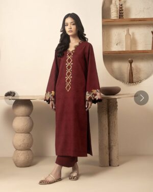 CQ2 2Pc Stitched Embroidered Suit.