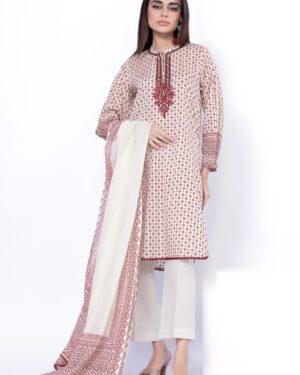 KL22 Khaadi Lawn 3Pc Embroidered Unstitched Suit.