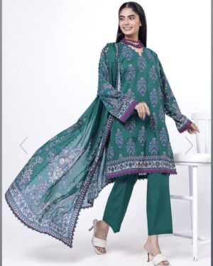 KL1 Khaadi Lawn 3Pc Unstitched Suit