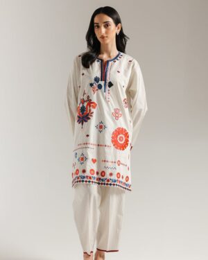 ET26 Ethnc 2Pc Stitched Embroidered Suit