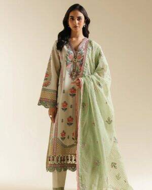 ETU1 Ethnc 3Pc Unstitched Embroidered Suit