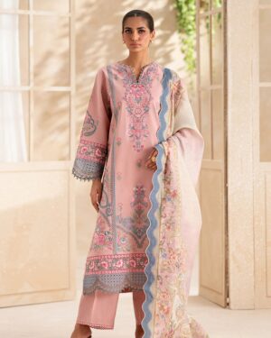 ETU1 Ethnc 3Pc Unstitched Embroidered Suit