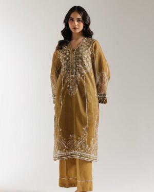ET35 Ethnc 2Pc Embroidered Ready-to-wear  Suit