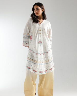 ET57 Ethnc 2Pc Stitched Embroidered Suit