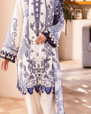 JA1 3Pc Printed Unstitched Lawn Suit
