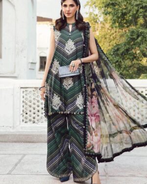 MBP1 Maria B 3Pc Unstitched Embroidered Suit