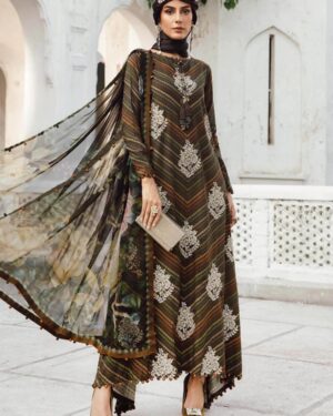 MBP1 Maria B 3Pc Unstitched Embroidered Suit