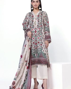 KL1 Khaadi Lawn 3Pc Printed Unstitched Suit.