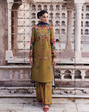 JL1 Jugnu Lahore 3Pc Unstitched Embroidered Khaddar Suit