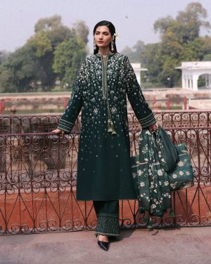 JL1 Jugnu Lahore 3Pc Unstitched Embroidered Khaddar Suit