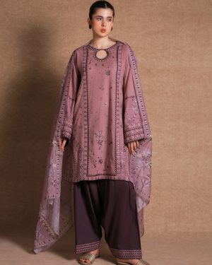 LW1 3Pc Embroidered Stitched Suit