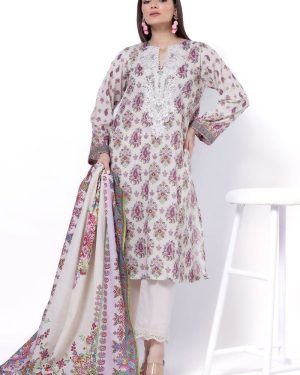 KL22 Khaadi Lawn 3Pc Unstitched Embroidered Suit