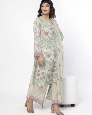 KL22 Khaadi Lawn 3Pc Unstitched Embroidered Suit