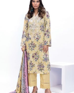 KL22 Khaadi Lawn 3Pc Unstitched Embroidered Suit