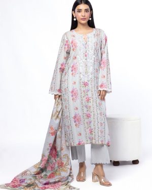 KL22 Khaadi 3Pc Unstitched Embroidered Suit