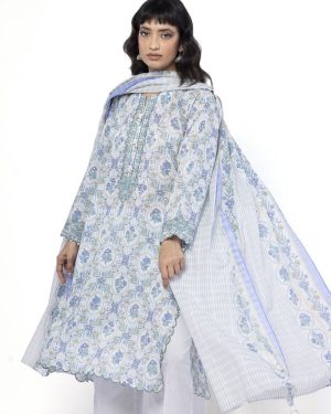 KL22 Khaadi 3Pc Embroidered Unstitched Suit